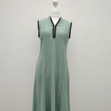 Load image into Gallery viewer, Mint Lace Trim Sleeveless Abaya
