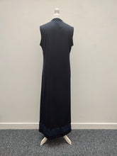 Load image into Gallery viewer, Navy Lace Bordered Sleeveless Abaya

