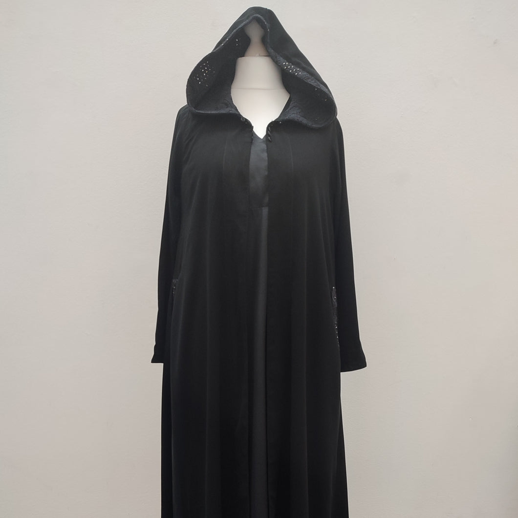 Black-on-Black Hooded Cloak