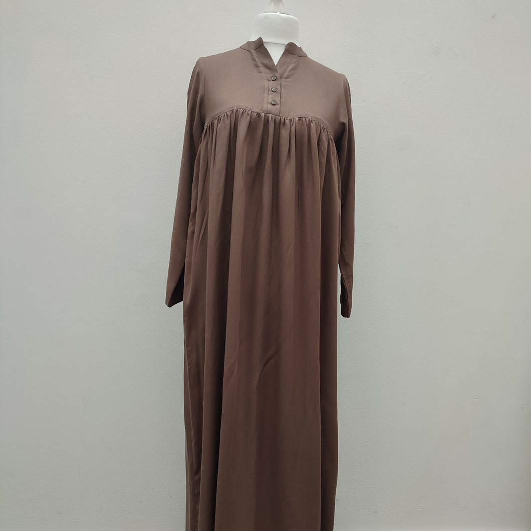 Beige Mid-Pleat Abaya