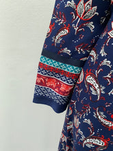 Load image into Gallery viewer, Navy Red Leaf Silk Lined Jacket
